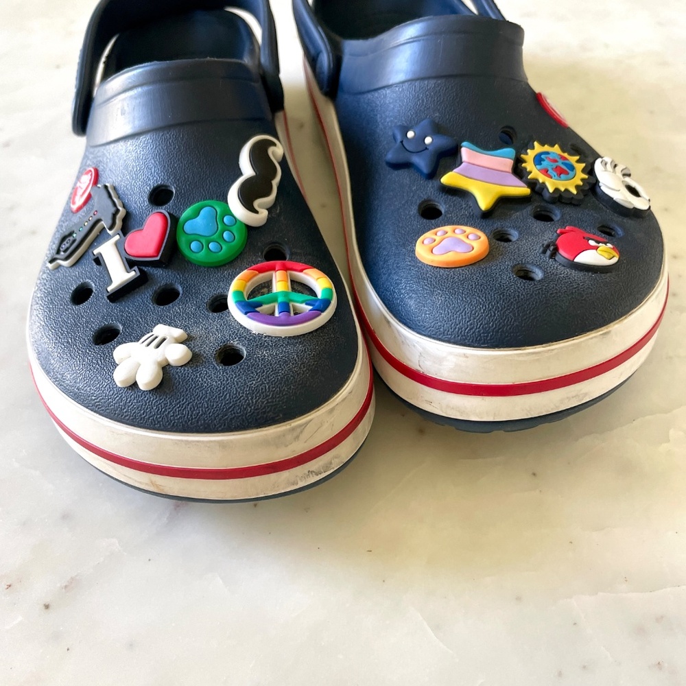 Crocs Crocband™ Clog in Navy with 11 fun Jibbitz Charms! - Picture 4 of 16